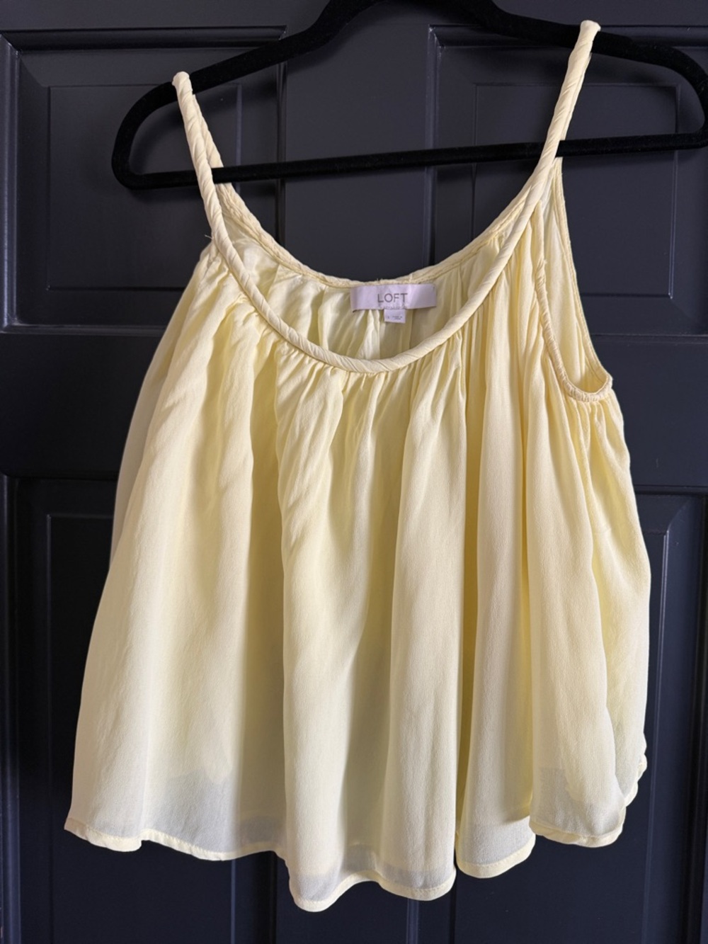 LOFT Light Yellow Spaghetti Strap Swing Cami